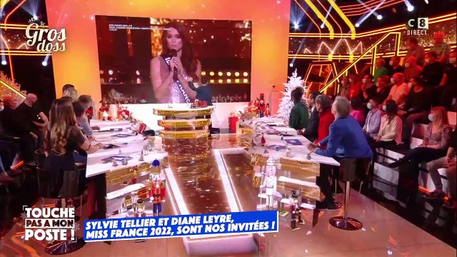 La Francilienne Diane Leyre, élue Miss France 2022 , sur le plateau de Touche pas à mon poste sur C8