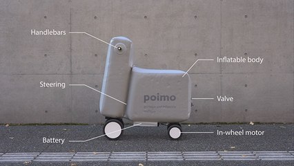 Bu elektrikli scooter şişirilebiliyor ve çantada taşınabiliyor