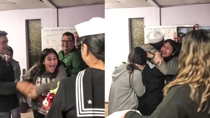 'Navy officer returns & surprises family at church ahead of Christmas'