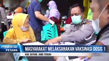 Polres Batang Gelar Vaksinasi Keliling Dosis 1 Sasar Masyarakat Di pasar Induk Batani