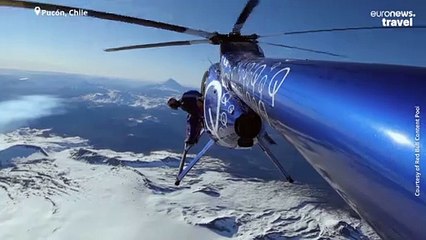 Watch incredible footage of a wingsuiter flying into an active volcano