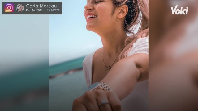 VOICI-PHOTO Carla Moreau et Kevin Guedj fiancés : découvrez l'incroyable bague de la star des Marseillais