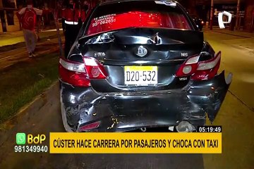 SMP: choque entre una cúster y un taxi deja dos pasajeros heridos