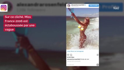 VOICI - PHOTO Alexandra Rosenfeld topless à la plage, Miss France 2006 fait grimper la température