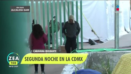 Caravana migrante duerme en la Casa del Peregrino