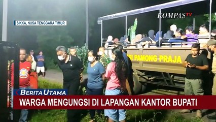 Takut Kembali ke Rumah, Warga Pesisir Pantai Pilih Mengungsi di Lapangan Kantor Bupati Sikka