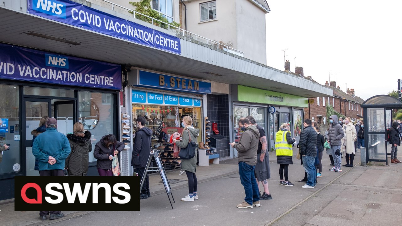 Footage shows queues outside a vaccination centre as bookings for booster open to over 18s