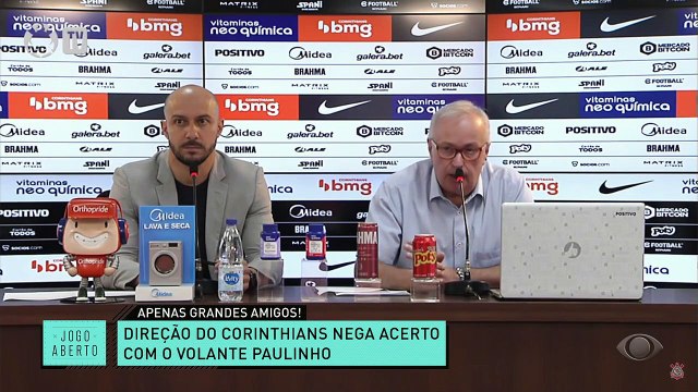 AINDA NÃO? Diretoria do Corinthians nega acerto com o volante Paulinho. Alessandro informou que o Paulinho fez uma visita ao Timão, mas ainda não é jogador do clube. #JogoAberto