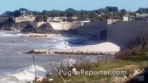 Puglia: forti raffiche di vento e onde alte nella BAT, il VIDEO girato a Bisceglie