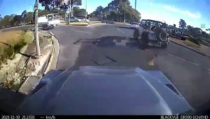 Vehicle Gets Rolled on Crowded Roads