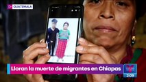 Llora la muerte de su hijo, uno de los migrantes que viajaba en el autobús accidentado