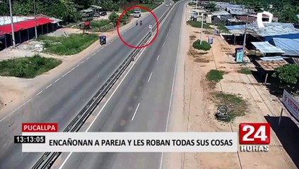 Pucallpa: delincuentes encañonan y roban a pareja en plena carretera