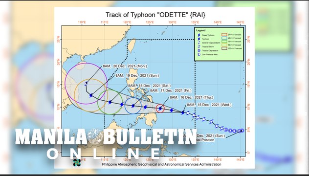 'Odette' intensifies into typhoon; Signal no. 2 raised in Surigao del Norte, Surigao del Sur