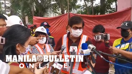 MMDA Chairman Benhur Abalos inspects the damaged box culvert along Roxas Blvd. - Libertad