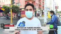 Rotura de tubería inundó varias cuadras de la avenida Brasil