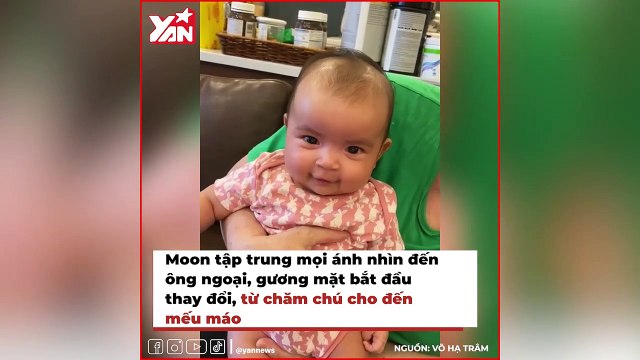 Biểu cảm của các nhóc tỳ Vbiz khi gặp ông bà_ Bé Moon mếu máo, Leon không ngừng làm trò