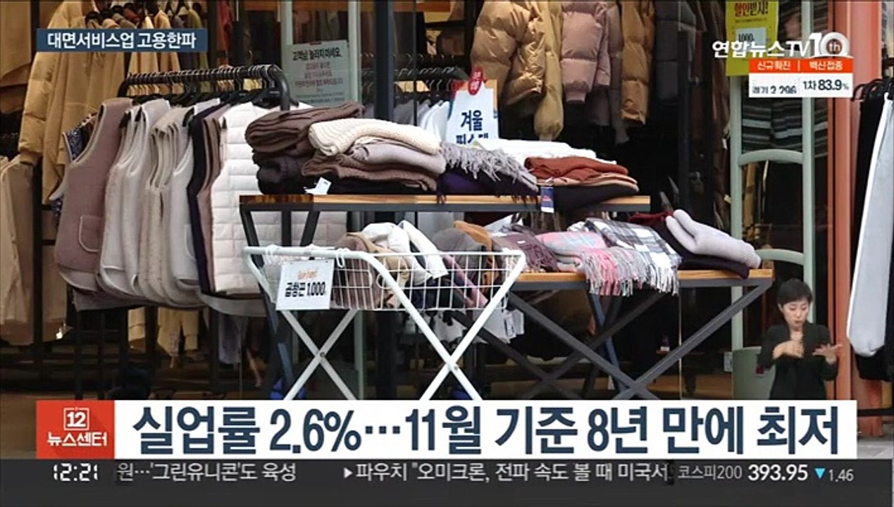 11월 취업자 55만명 증가…대면 서비스업 위축