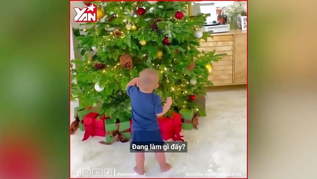 Nhóc tỳ Vbiz đón noel sớm_ Leon phá hư cây thông, Maximus trông em phụ mẹ Phạm Hương