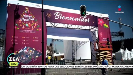 Alistan verbena navideña en el Zócalo de la CDMX