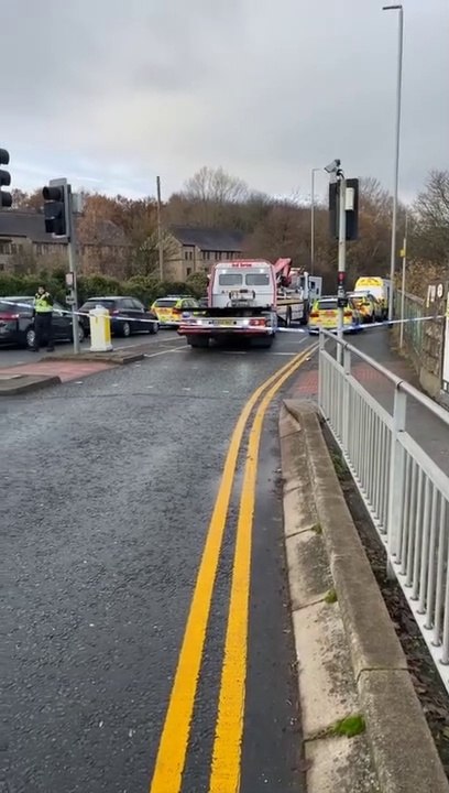 Police investigators at Bramley crash scene
