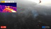 Espectacular imagen de la falda del volcán de Cumbre Vieja a vista de dron