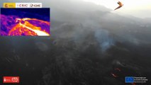 Espectacular imagen de la falda del volcán de Cumbre Vieja a vista de dron