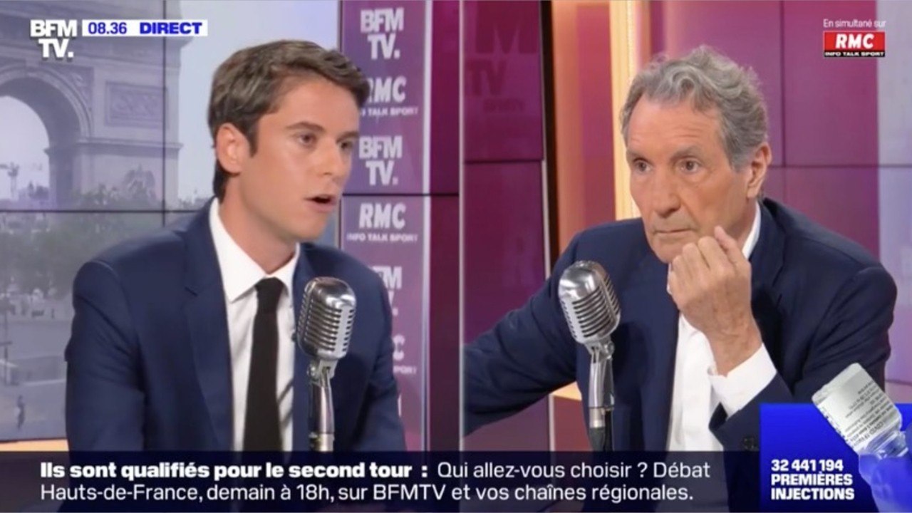 GALA VIDEO - "Pas un mot !" : Jean-Jacques Bourdin sermonne Gabriel Attal