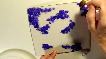 Purple and Gold Abstract Painting