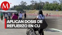 Largas filas de vacunación anticovid para adultos mayores en CDMX