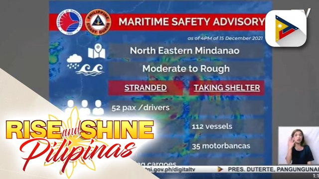 Higit 2-K pasahero, stranded sa mga pantalan dahil sa bagyong Odette; Mga sasakyang pandagat, mahigpit na minomonitor ng PCG