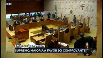 O Supremo Tribunal Federal formou maioria hoje a favor do passaporte da vacina. Os ministros também autorizaram que os brasileiros sem comprovante façam uma quarentena quando chegarem ao país.