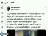 Vicepdta. Delcy Rodríguez celebró los 22 años de la aprobación de la Carta Magna