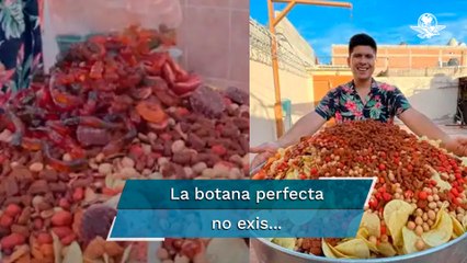 Influencer hace botana gigante y se hace viral; gastó más de 2 mil pesos