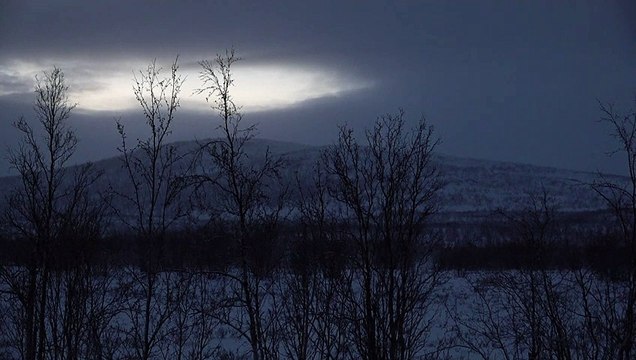 На севере Швеции - полярная ночь