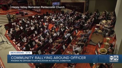 Church members rallying around Officer Tyler Moldovan as he fights for his life