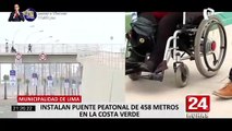 Municipalidad de Lima instala puente peatonal de 458 metros en la Costa Verde
