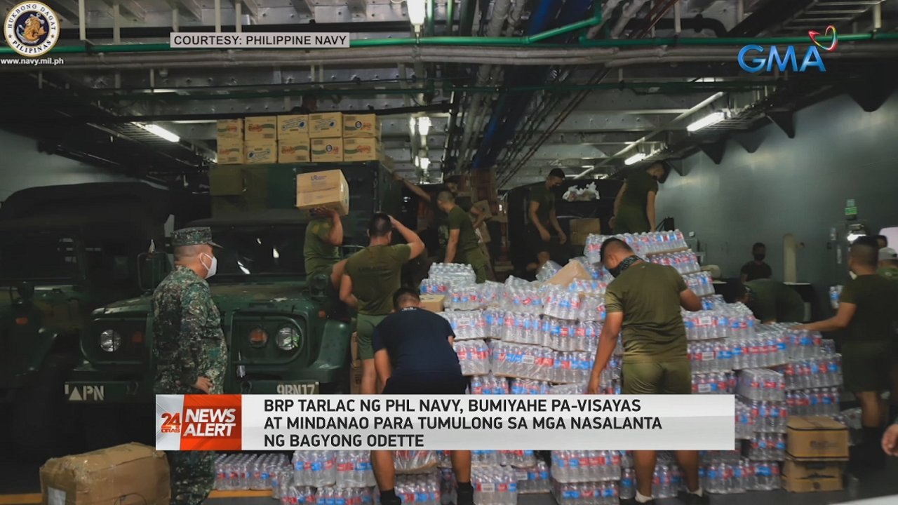 BRP Tarlac ng PHL Navy, bumiyahe pa-Visayas at Mindanao para tumulong sa mga nasalanta ng Bagyong Odette | 24 Oras News Alert