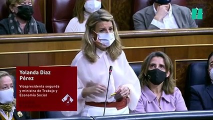Yolanda Díaz, a Olona: "Falta a la verdad o actúa con mala fe"