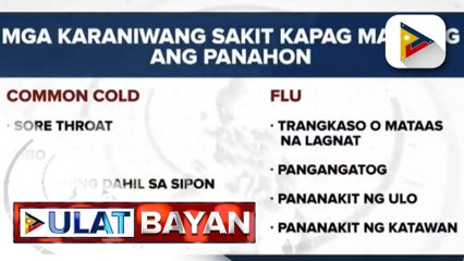 Eksperto, nagbigay ng tips para maiwasan ang sakit na dala ng malamig na panahon
