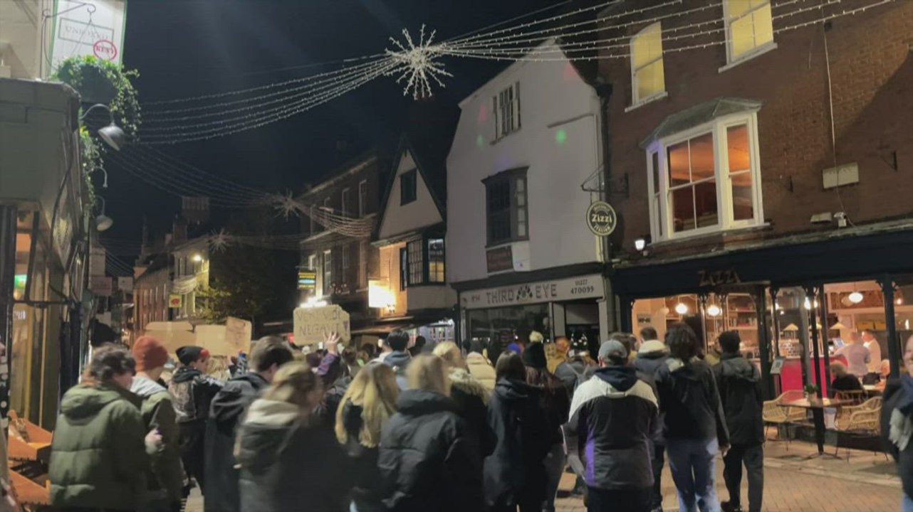 Calls for men to help stop violence against women as Reclaim These Streets march in Canterbury