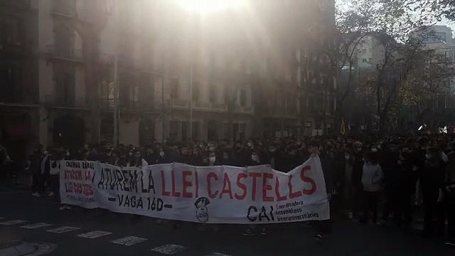 Manifestación de estudiantes en Barcelona contra la 'Ley Castells'
