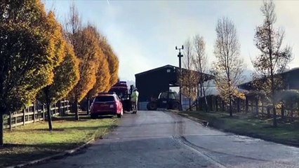 Three barns up in flames in Pluckley