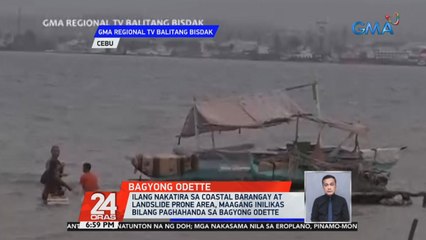 Ilang nakatira sa coastal barangay at landslide prone area, maagang inilikas bilang paghahanda sa Bagyong Odette | 24 Oras
