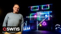 Christmas-mad barrister splashes out £5,000 creating festive light and music display outside his home which drivers can enjoy by tuning their radios into his sound system