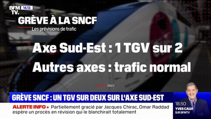 Grève SNCF: un TGV sur deux circulera sur l'axe sud-est