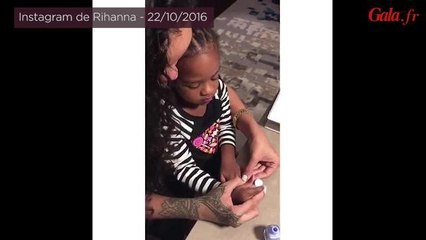 GALA VIDEO - Rihanna apprend à sa nièce à s'appliquer du vernis