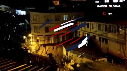 Ekvador'da obruğun iki katlı evi yuttuğu anlar saniye saniye kamerada