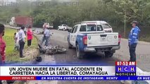 ¡Lamentable! Motociclista perece tras brutal accidente en carretera hacia La Libertad, Comayagua