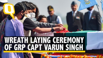 RIP Group Captain Varun Singh | Defence Personnel, Family Pay Last Respects at Wreath-Laying Ceremony