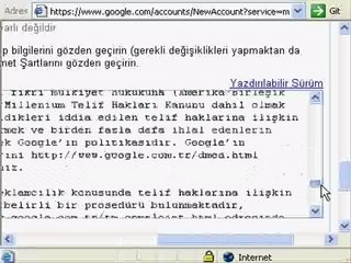 Gmail'den e-posta hesabı yaratma